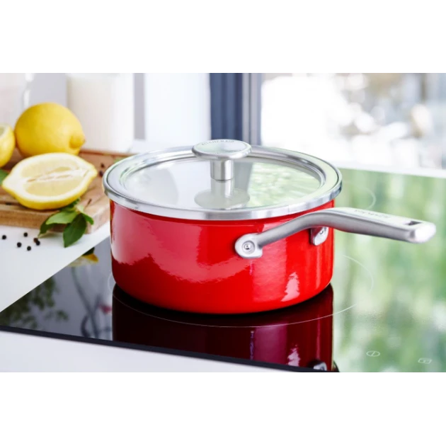 Casserole Émaillée 20cm Rouge Empire KitchenAid 2 Casserole Émaillée 20cm Rouge Empire KitchenAid – Image 2
