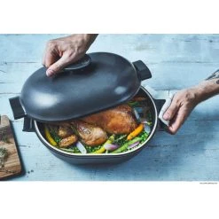 Cocotte en Céramique Ovale 4,5 L Ardoise Delight Emile Henry -Boutique GreenPan cocotte en ceramique ovale 45 l ardoise delight emile henry 3