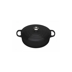 Cocotte en fonte Basse 30 cm Noir Mat Le Creuset Signature