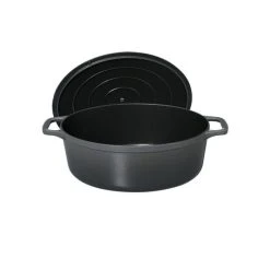 Cocotte en Fonte Ovale 27 cm Caviar Chasseur 7 Cocotte en Fonte Ovale 27 cm Caviar Chasseur -Boutique GreenPan cocotte en fonte ovale 27 cm caviar chasseur 2