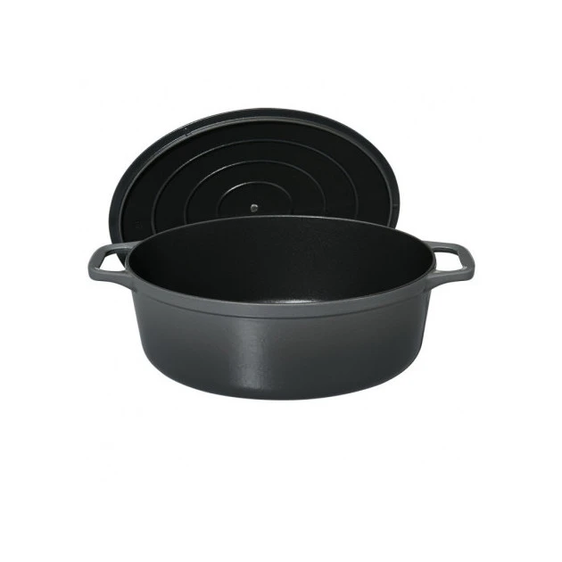 Cocotte en Fonte Ovale 27 cm Caviar Chasseur 3 Cocotte en Fonte Ovale 27 cm Caviar Chasseur â Image 3