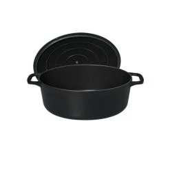 Cocotte en Fonte Ovale 27 cm Noir Mat Chasseur -Boutique GreenPan cocotte en fonte ovale 27 cm noir mat chasseur 2