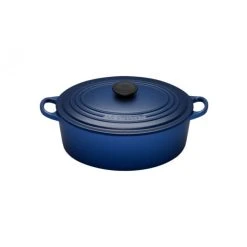 Cocotte en Fonte Ovale 29 cm "Tradition" Bleu Cobalt Le Creuset
