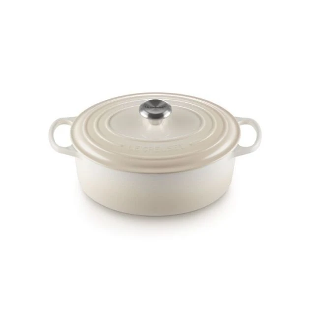 Cocotte en fonte Ovale 31 cm Meringue Signature Le Creuset 1 Cocotte en fonte Ovale 31 cm Meringue Signature Le Creuset
