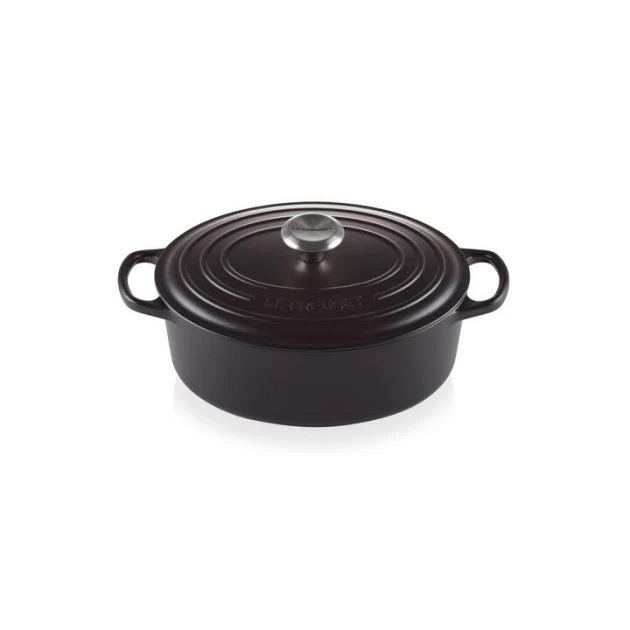 Cocotte en fonte Ovale 33 cm Noir mat Le Creuset Signature 1 Cocotte en fonte Ovale 33 cm Noir mat Le Creuset Signature