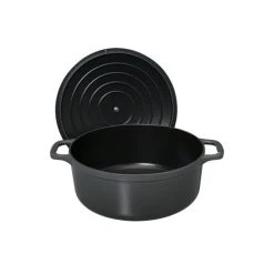 Cocotte en Fonte Ronde 18 cm Caviar Chasseur -Boutique GreenPan cocotte en fonte ronde 18 cm caviar chasseur 2