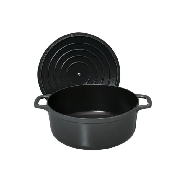 Cocotte en Fonte Ronde 24 cm Caviar Chasseur 3 Cocotte en Fonte Ronde 24 cm Caviar Chasseur â Image 3
