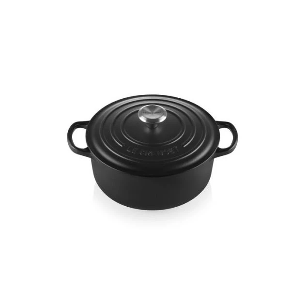 Cocotte en fonte Ronde 24 cm Noir mat Le Creuset Signature 1 Cocotte en fonte Ronde 24 cm Noir mat Le Creuset Signature