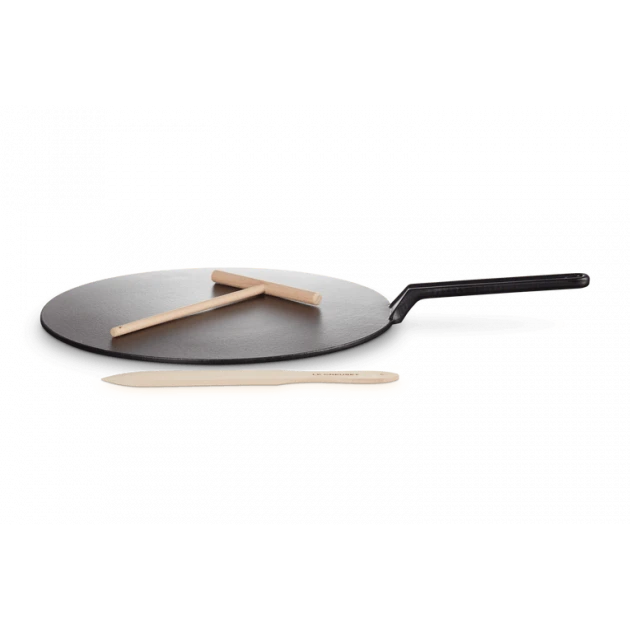 Crêpière Fonte Émaillée 32 cm Noir avec Accessoires Le Creuset 2 Crêpière Fonte Émaillée 32 cm Noir avec Accessoires Le Creuset – Image 2
