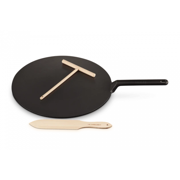 Crêpière Fonte Émaillée 32 cm Noir avec Accessoires Le Creuset 1 Crêpière Fonte Émaillée 32 cm Noir avec Accessoires Le Creuset