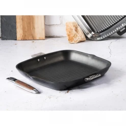 Grill Carré Cookway 28 cm Poignée Amovible Ultralu Cristel -Boutique GreenPan grill carre cookway 28 cm poignee amovible ultralu cristel 2