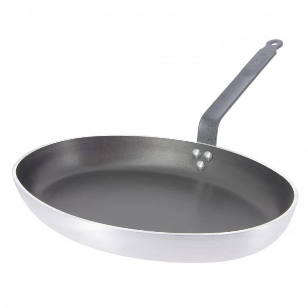 Poêle à Poisson Ovale ø36 cm Antiadhésive avec Couvercle en Verre Choc Resto Induction De Buyer 3 Poêle à Poisson Ovale ø36 cm Antiadhésive avec Couvercle en Verre Choc Resto Induction De Buyer – Image 3