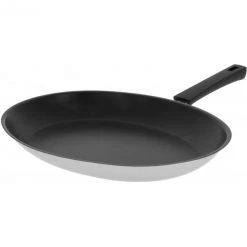 Poêle Ovale Mutine Ø 35 cm Manche Fixe Anti-Adhésive Inox Cristel