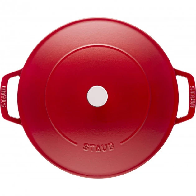 Sauteuse en Fonte Chistera 24 cm Rouge Cerise Staub 2 Sauteuse en Fonte Chistera 24 cm Rouge Cerise Staub â Image 2