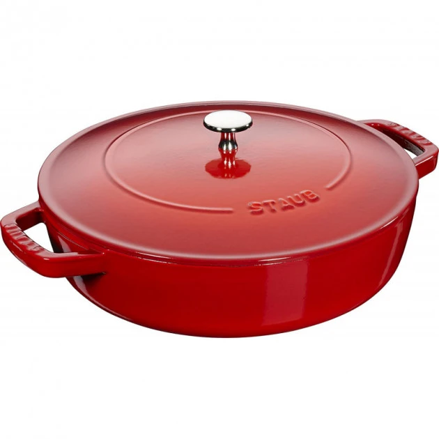 Sauteuse en Fonte Chistera 24 cm Rouge Cerise Staub 1 Sauteuse en Fonte Chistera 24 cm Rouge Cerise Staub