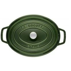 STAUB Cocotte Fonte Ovale 29 cm Vert Basilic Majolique 4,2 L -Boutique GreenPan staub cocotte fonte ovale 29 cm vert basilic majolique 42 l 2