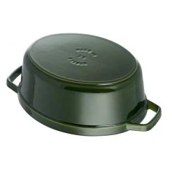 STAUB Cocotte Fonte Ovale 29 cm Vert Basilic Majolique 4,2 L -Boutique GreenPan staub cocotte fonte ovale 29 cm vert basilic majolique 42 l 3