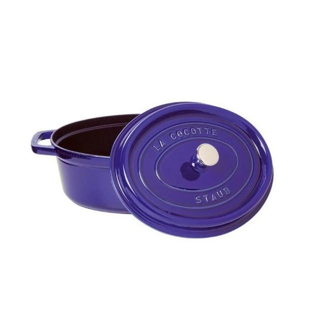 STAUB Cocotte Fonte Ovale 33 cm Bleu Intense Majolique 6,7 L 2 STAUB Cocotte Fonte Ovale 33 cm Bleu Intense Majolique 6,7 L â Image 2