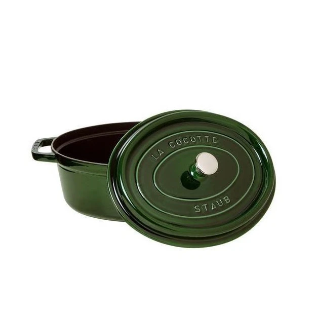 STAUB Cocotte Fonte Ovale 33 cm Vert Basilic Majolique 6,7 L 2 STAUB Cocotte Fonte Ovale 33 cm Vert Basilic Majolique 6,7 L â Image 2