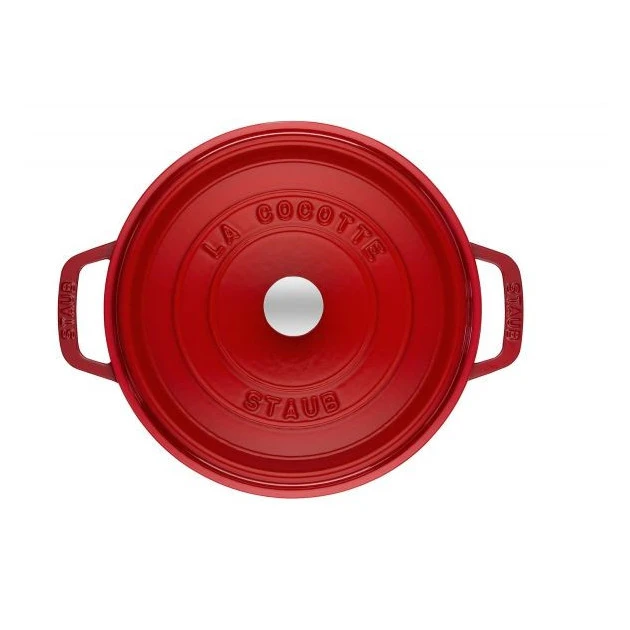 STAUB Cocotte Fonte Ronde 22 cm Rouge Cerise 2,6 L 2 STAUB Cocotte Fonte Ronde 22 cm Rouge Cerise 2,6 L â Image 2