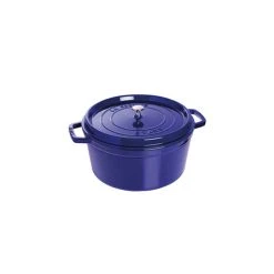 STAUB Cocotte Fonte Ronde 24 cm Bleu Intense Majolique 3,8 L