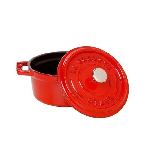 STAUB Cocotte Fonte Ronde 24 cm Rouge Cerise 3,8 L 2 STAUB Cocotte Fonte Ronde 24 cm Rouge Cerise 3,8 L â Image 2