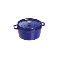 STAUB Cocotte Fonte Ronde 30 cm Bleu Intense Majolique 8,35 L