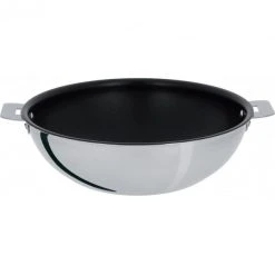 Wok Casteline à 28 cm Manche Amovible Anti-Adhésif Inox Cristel