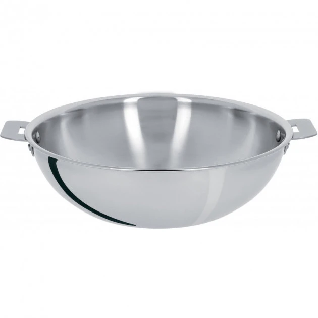 Wok Casteline Ø 28 cm Manche Amovible Inox Cristel 1 Wok Casteline Ø 28 cm Manche Amovible Inox Cristel