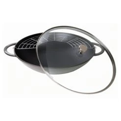 Wok en Fonte 30 cm Gris Staub
