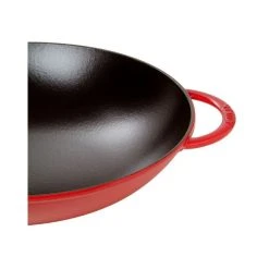 Wok en Fonte 37 cm Rouge Staub -Boutique GreenPan wok en fonte 37 cm rouge staub 2